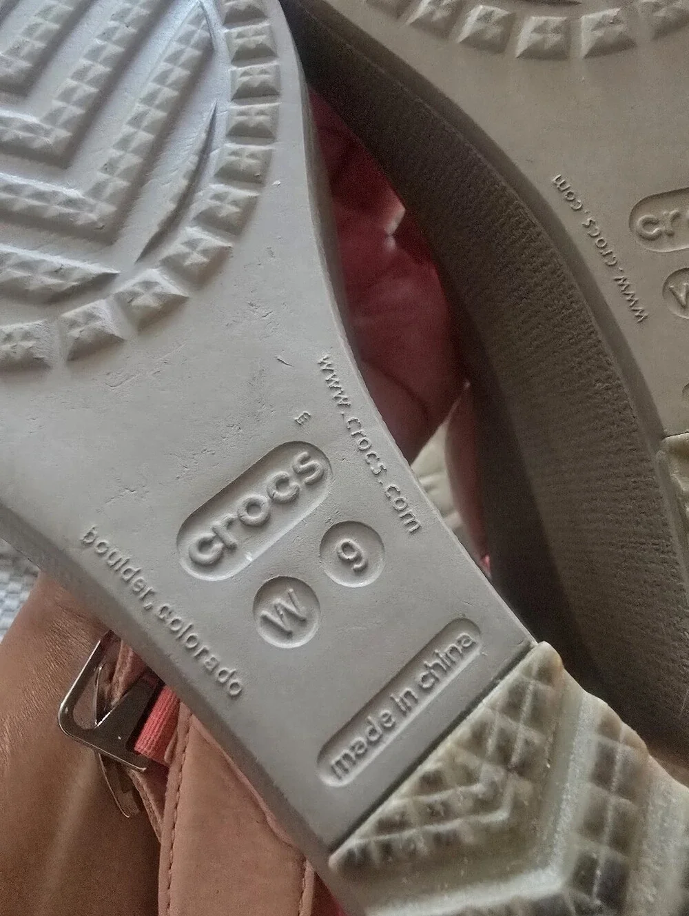 Crocs Women’s Peach Pink Wedge Sandals - Ankle Strap Comfort